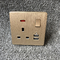 Ανεξάρτητη διπλή USB υποδοχή διακοπτών τοίχων βρετανικής δύναμης για το διαμέρισμα/το σπίτι προμηθευτής